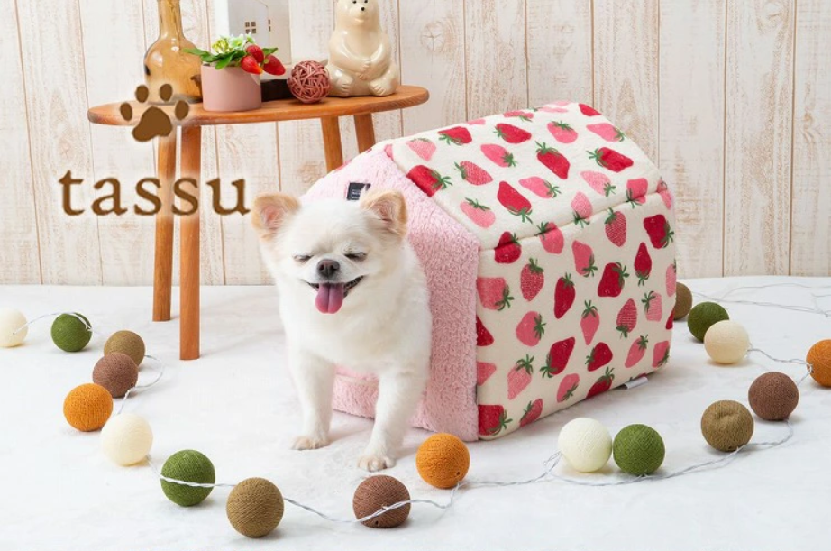 Tassu Flammin 北歐花紋法蘭絨狗屋寵物床