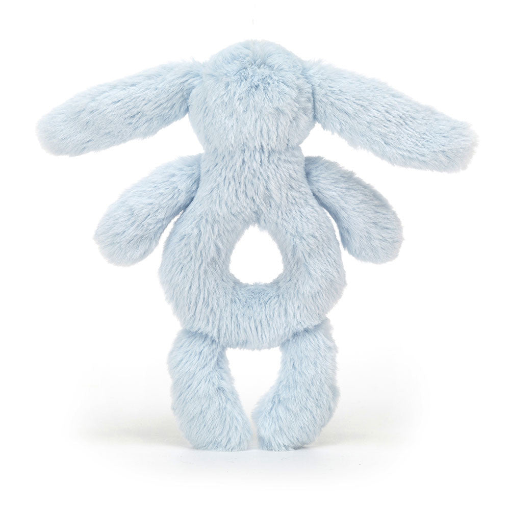 Bashful Bunny Ring Rattle - baby blue