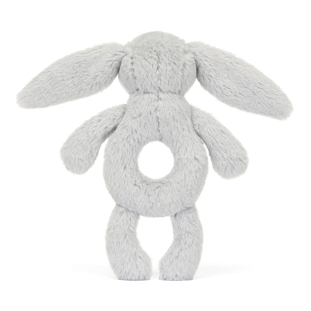 Bashful Bunny Ring Rattle - silver