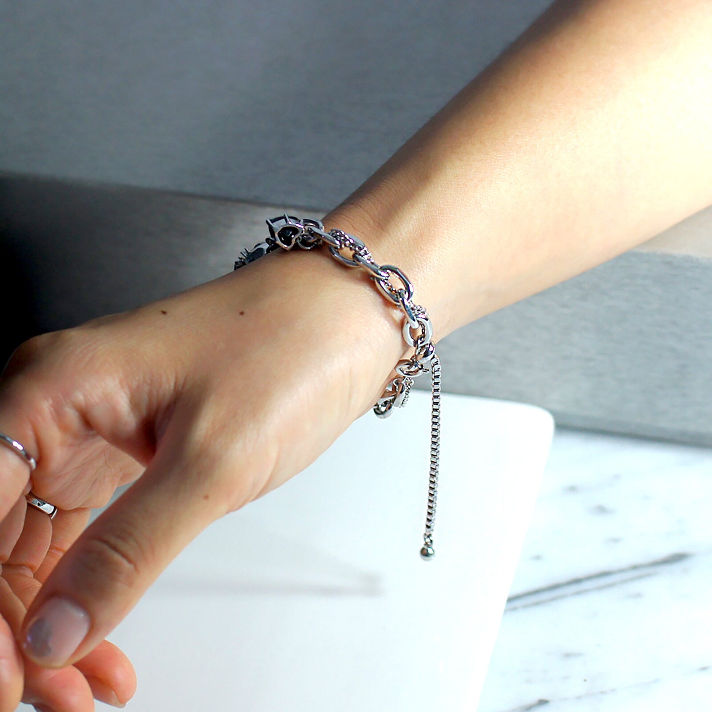 Clark Black Heart Bracelet