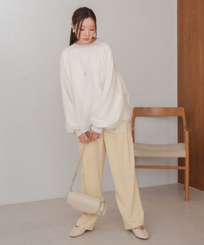 Sheer Layered Fleece Sweatshirt