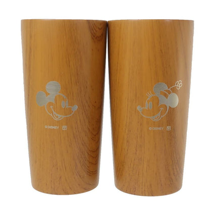  Mickey & Minnie Wood Grain Vacuum Stainless Steel Insulated Bottle 