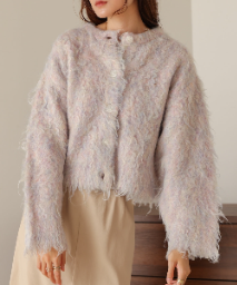 Mix Shaggy Knit Cardigan