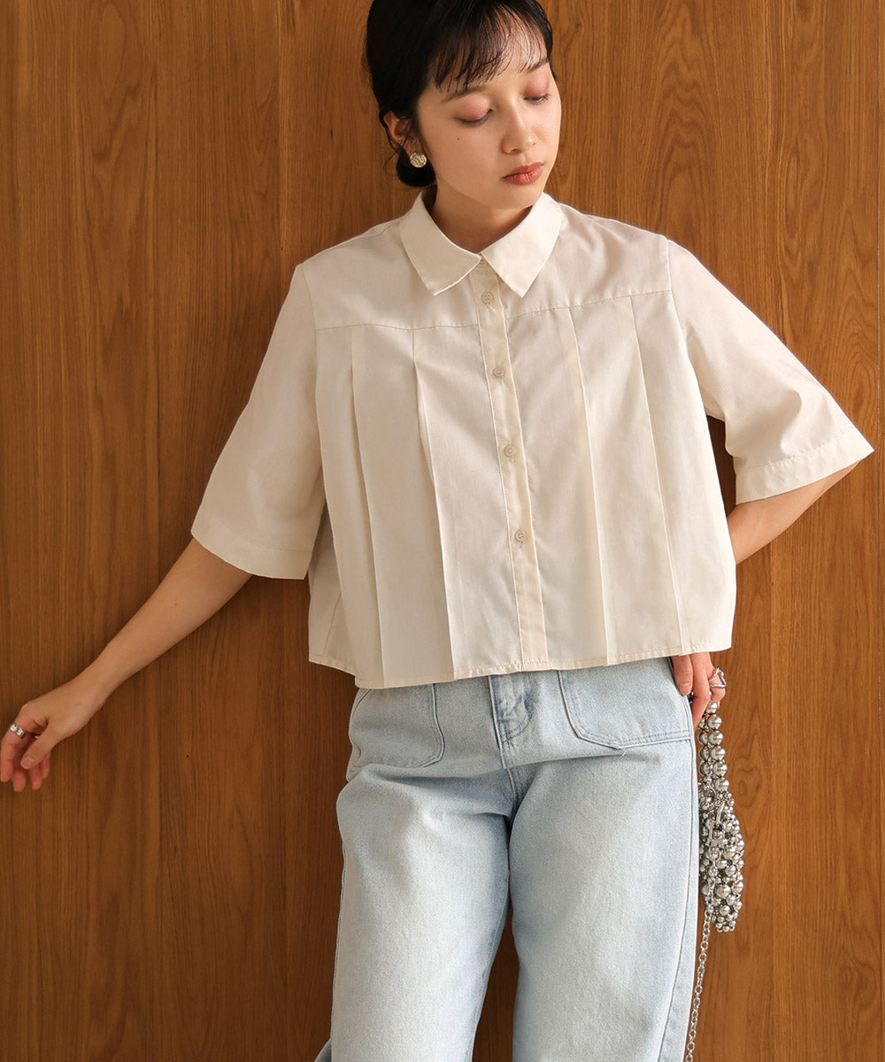 Pleated Shirt Blouse