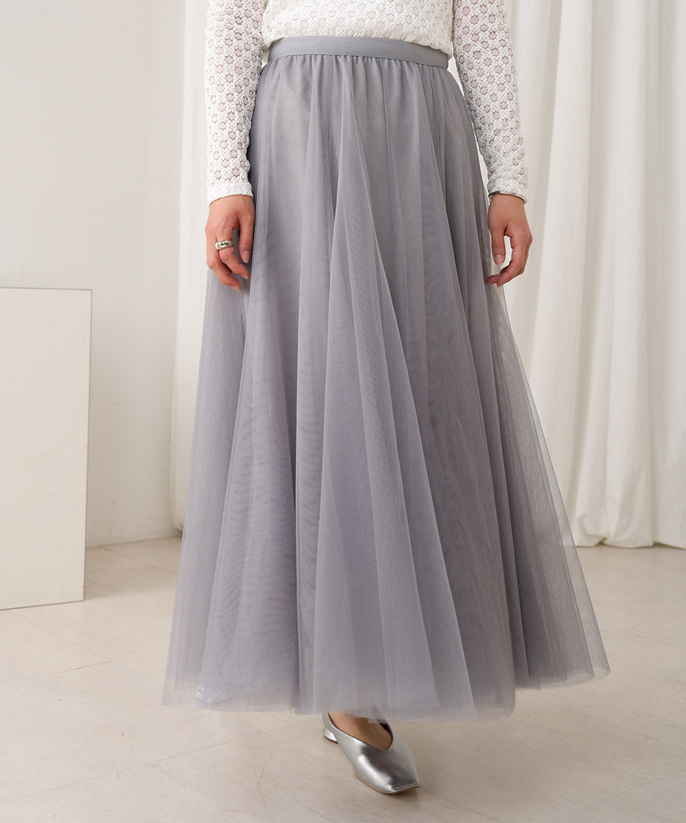 Sheer Layered Tulle Skirt 