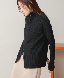 W Zip Rib Cardigan