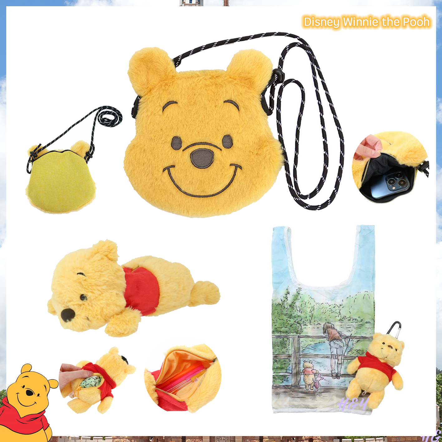  Winnie the pooh Face Crossbody Bag 