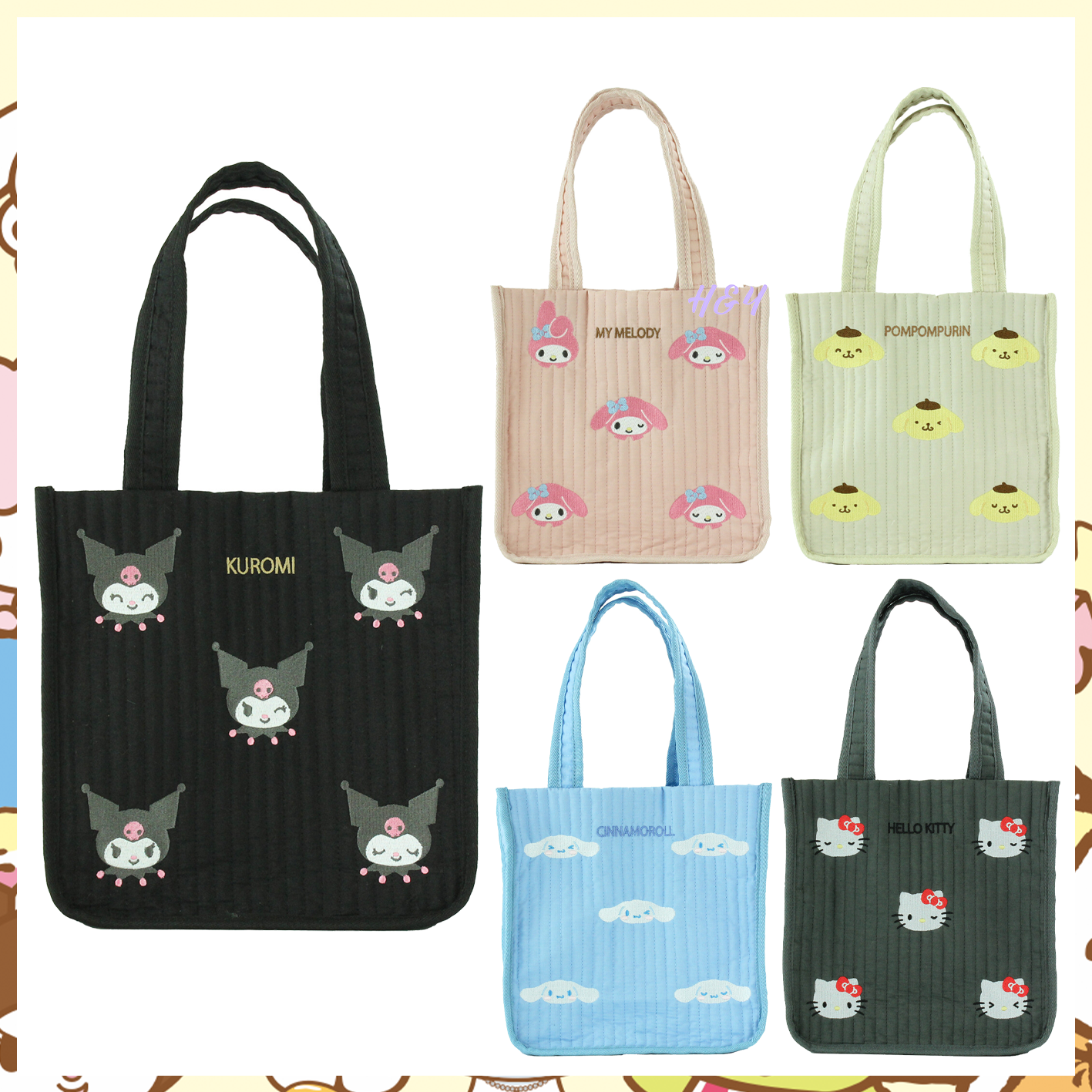 Sanrio Characters Embroidered Bag