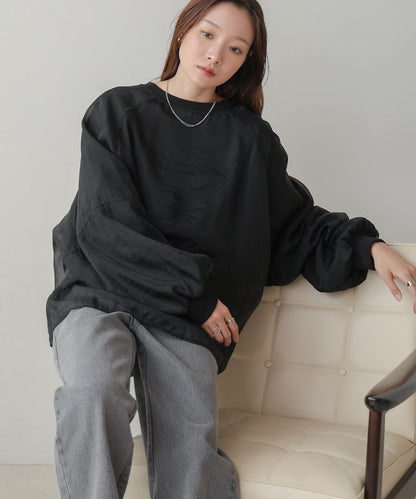 Sheer Layered Fleece Sweatshirt