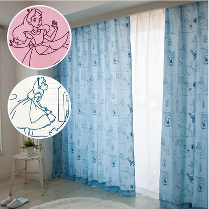 愛麗絲夢遊仙境 隔熱窗簾2件裝 日本製