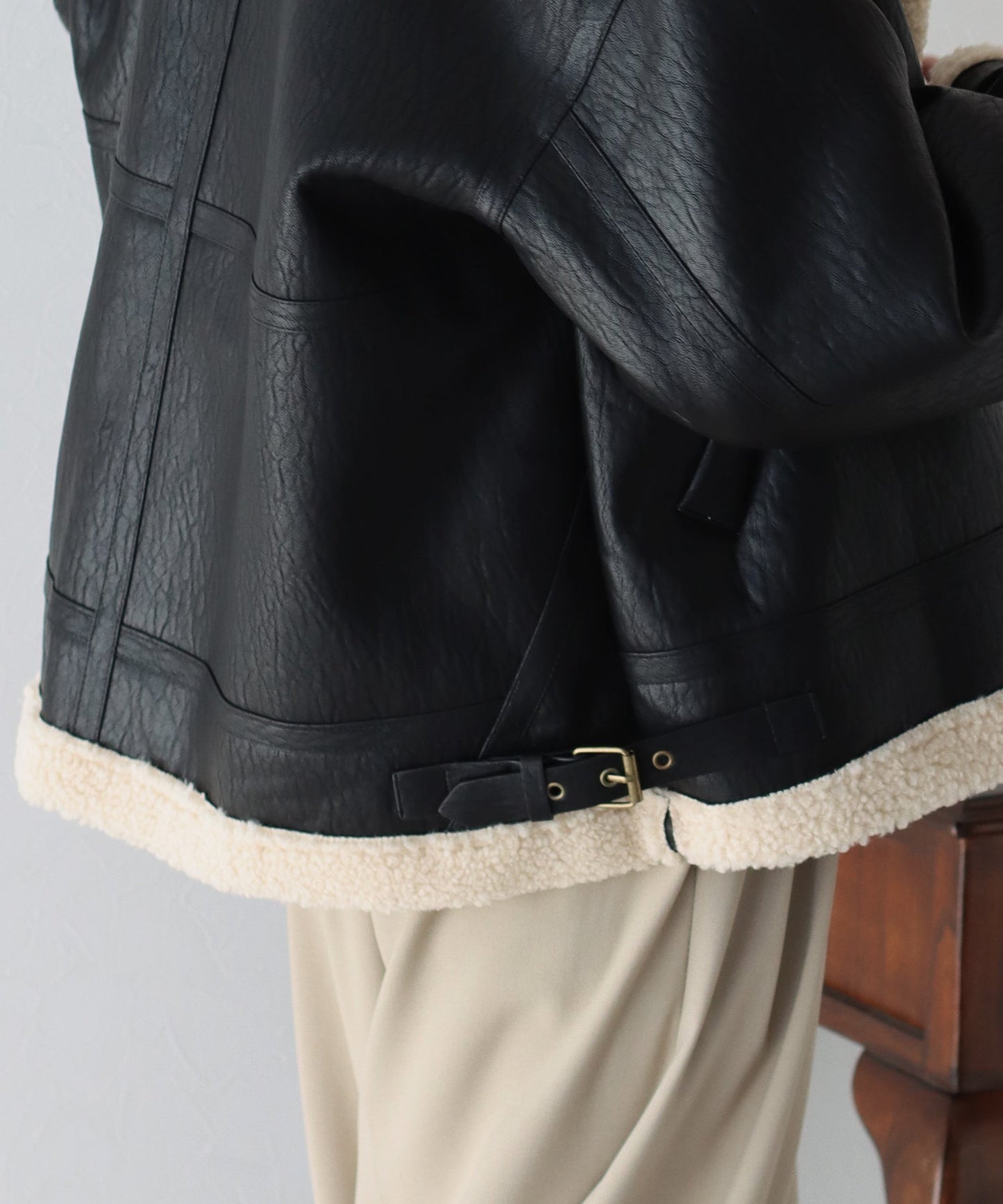 Faux Leather Flight Jacket