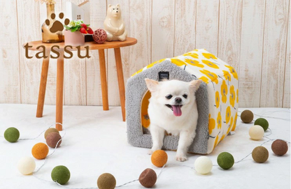 Tassu Flammin 北歐花紋法蘭絨狗屋寵物床