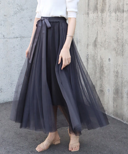 Gradient Volume Tulle Skirt