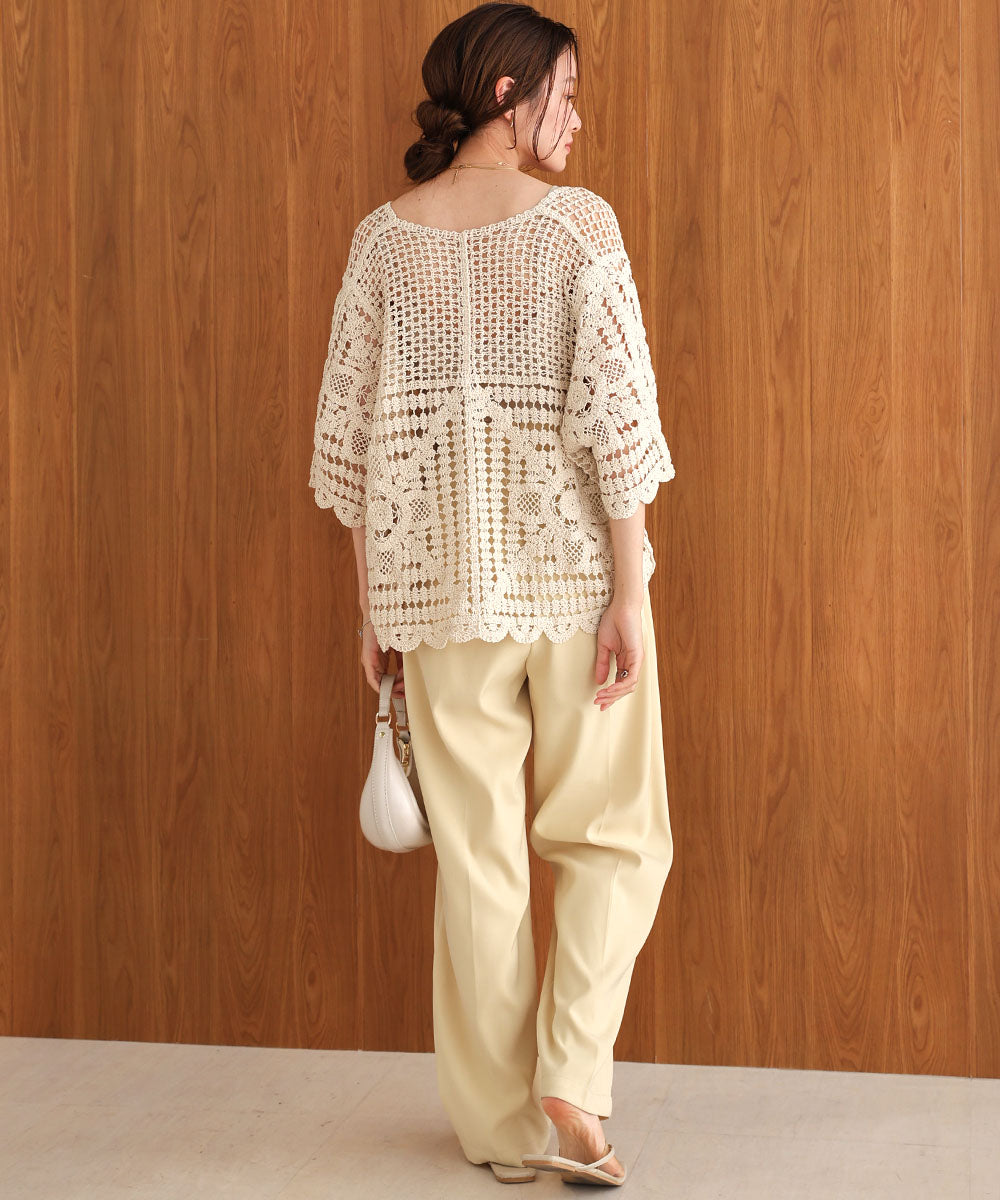 Crochet Short Sleeve Cardigan