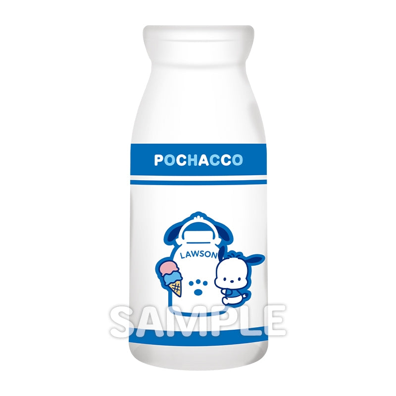 [預購] LAWSON 50週年 X SANRIO  牛奶瓶造型玻璃杯+杯墊套裝