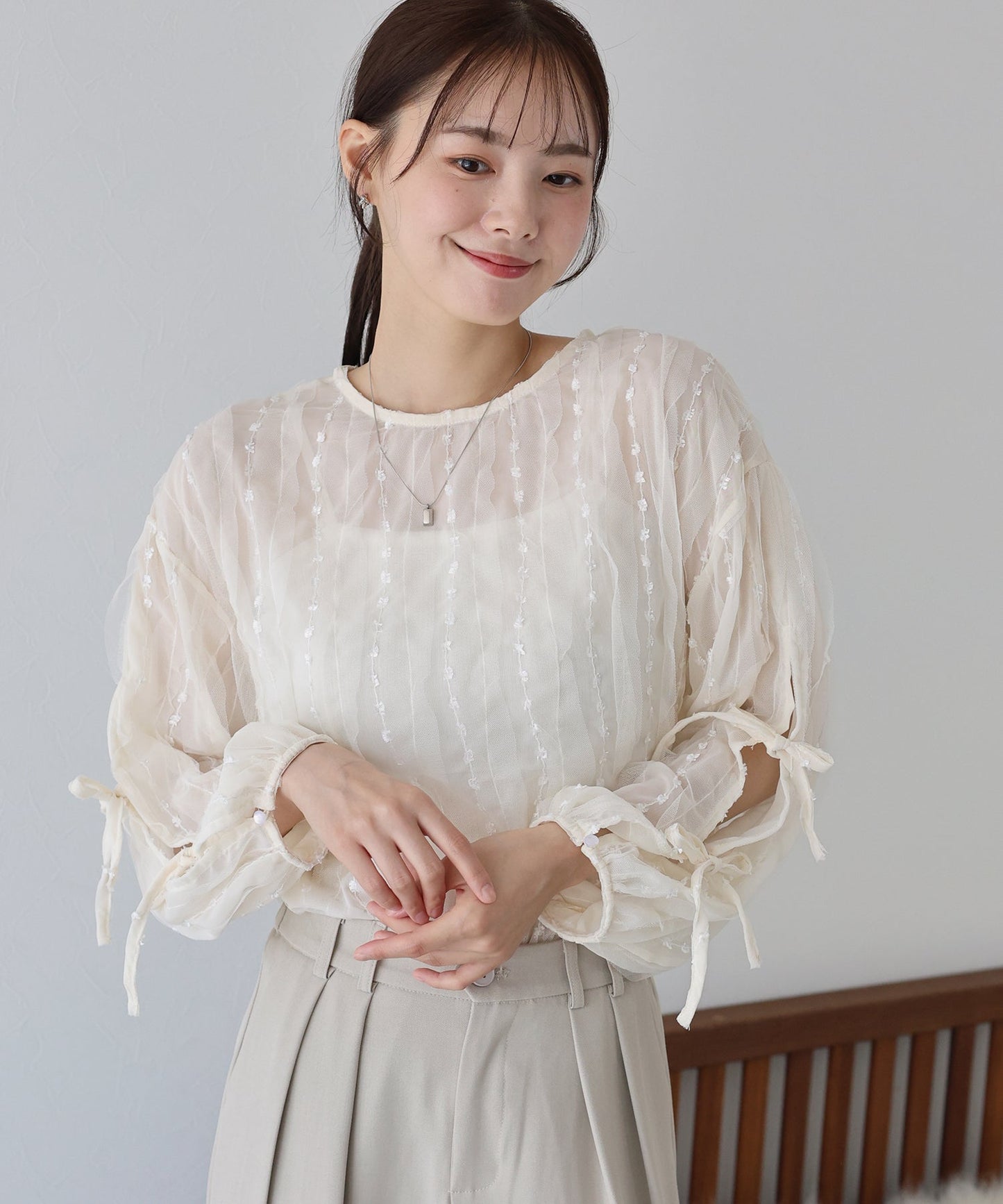 Tulle Lace Sheer Blouse