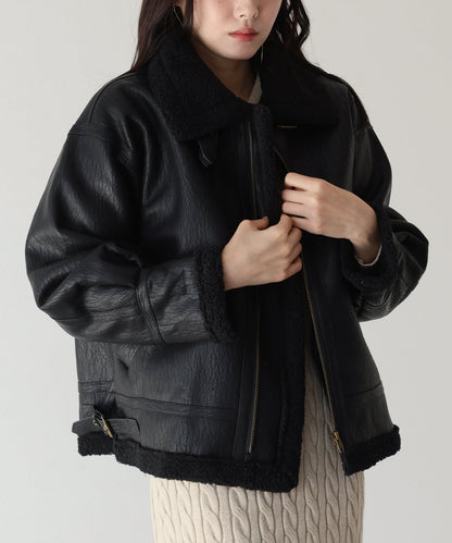 Faux Leather Flight Jacket