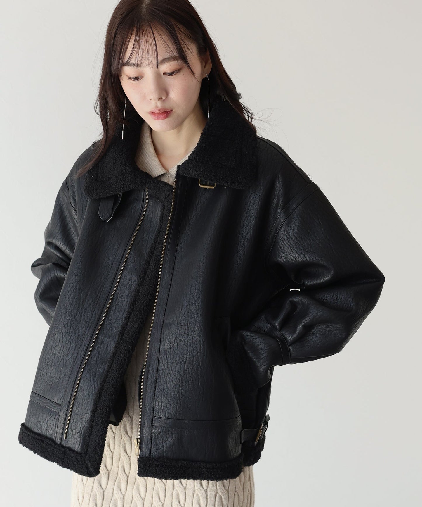 Faux Leather Flight Jacket