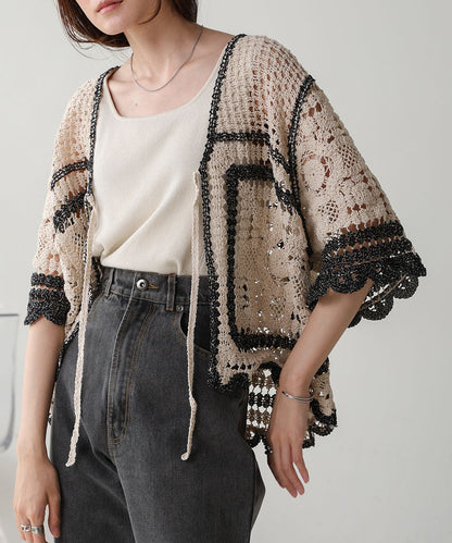 Crochet Short Sleeve Cardigan