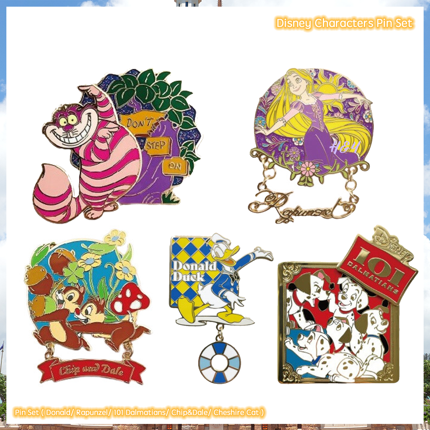 Disney Characters Pin Set