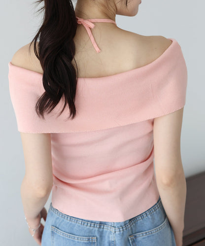 Flower Tie Set Off-Shoulder Top