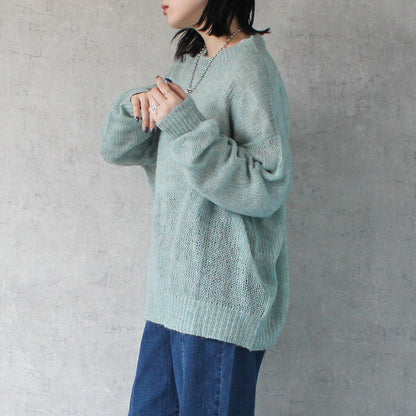 Gradient Mesh Knit Pullover