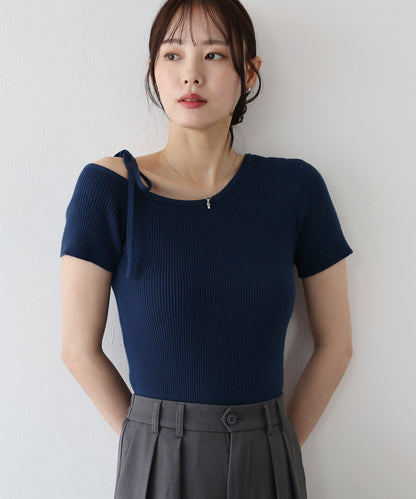 One-Off Shoulder Ribbon Knit