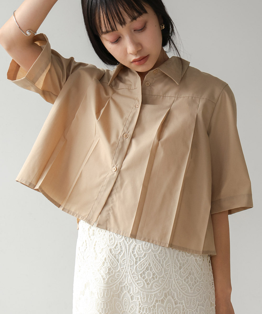 Pleated Shirt Blouse