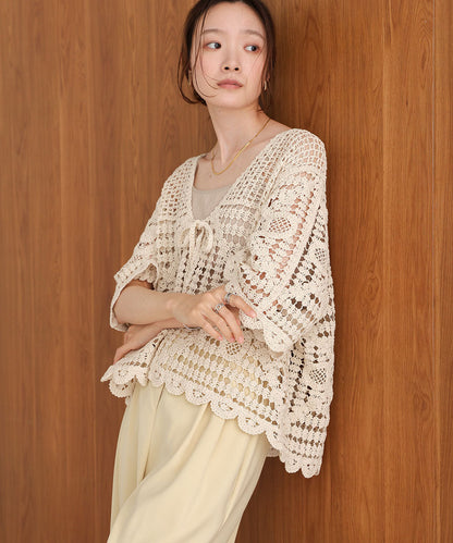 Crochet Short Sleeve Cardigan