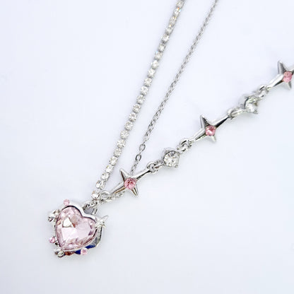 Pink Heart Flash Necklace