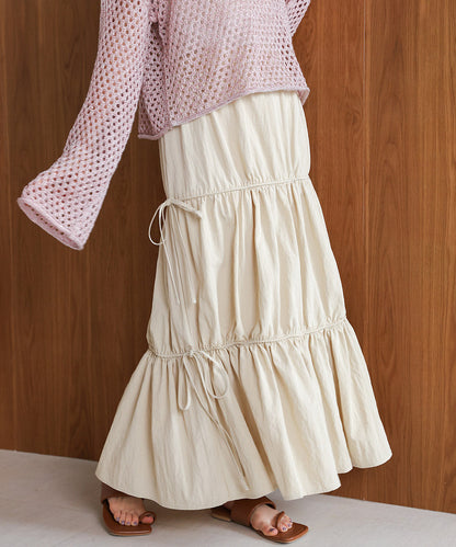 RIBBON TIERED SKIRT