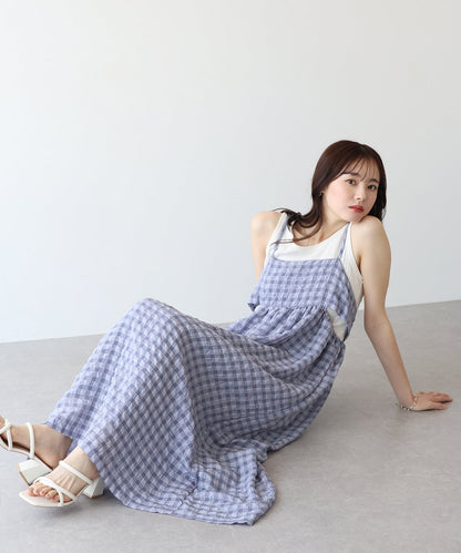 Sheer Check Cami Dress