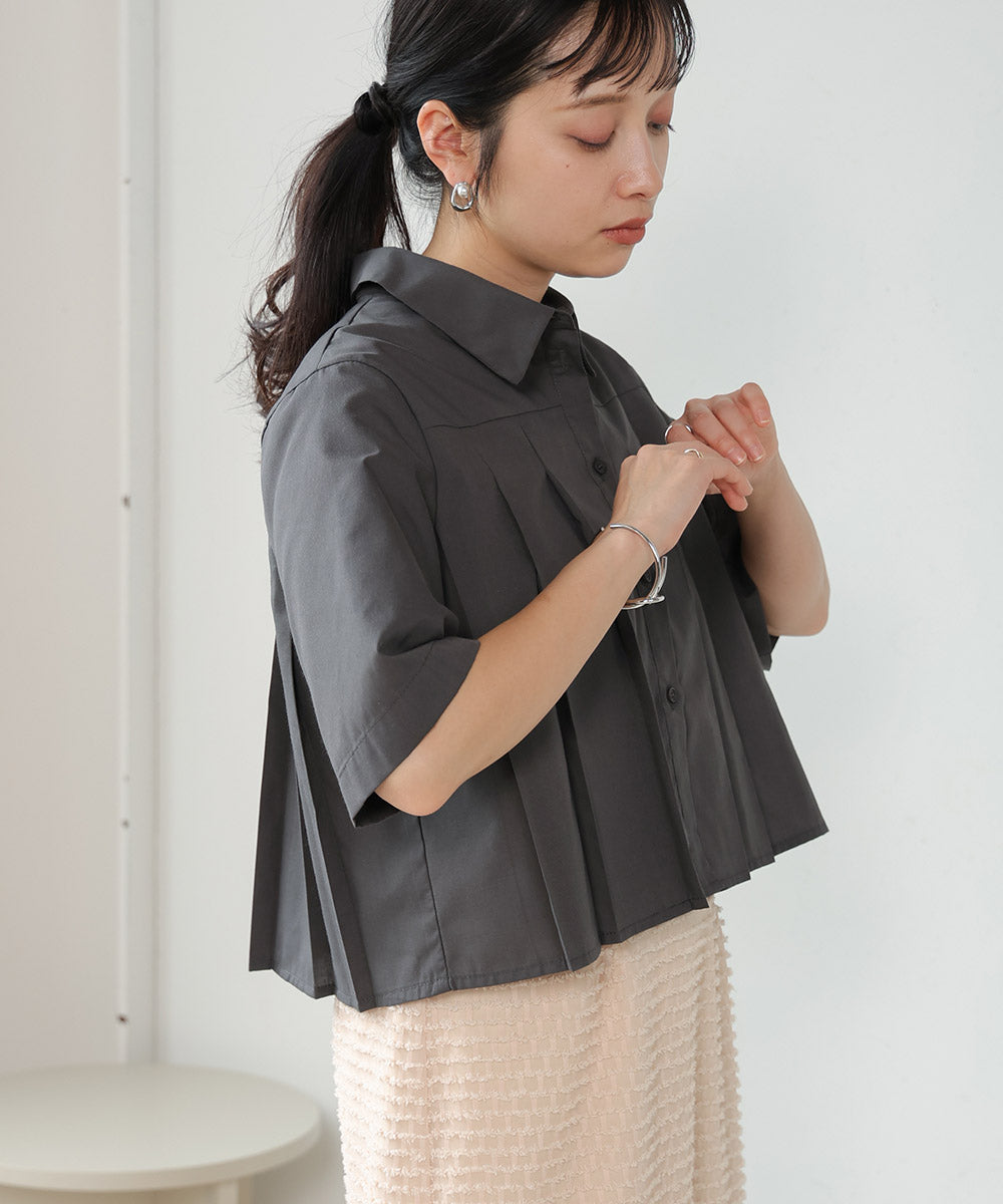 Pleated Shirt Blouse