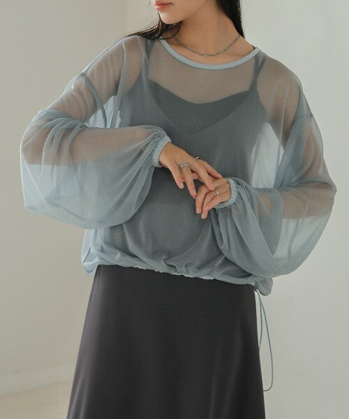 New Arrivals See-through Long-sleeved Top