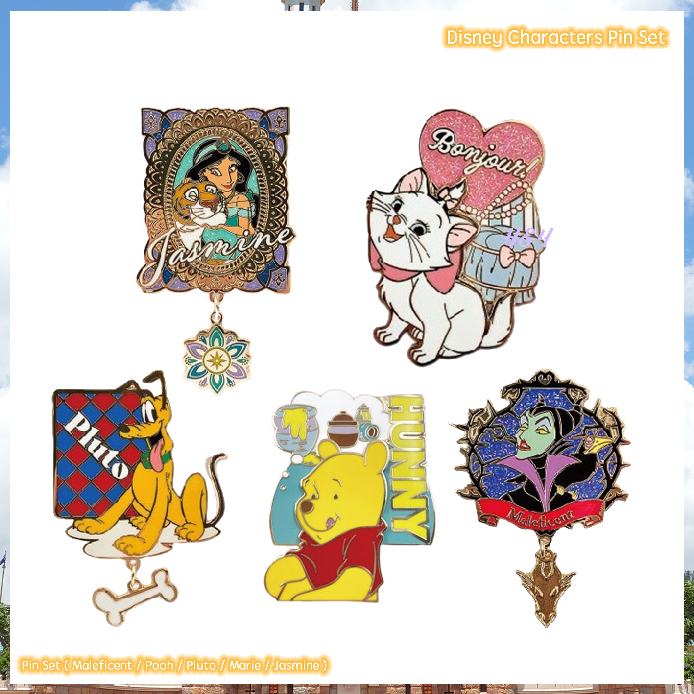  Disney Characters Pin Set 