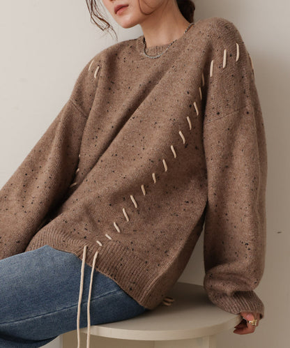 Chocochip Lace-Up Knit Tops