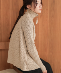 W Zip Rib Cardigan