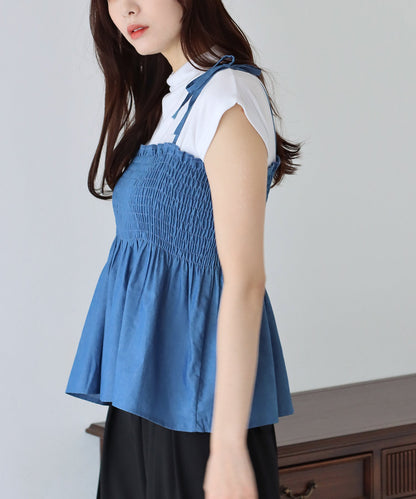 Dungaree Peplum Camisole