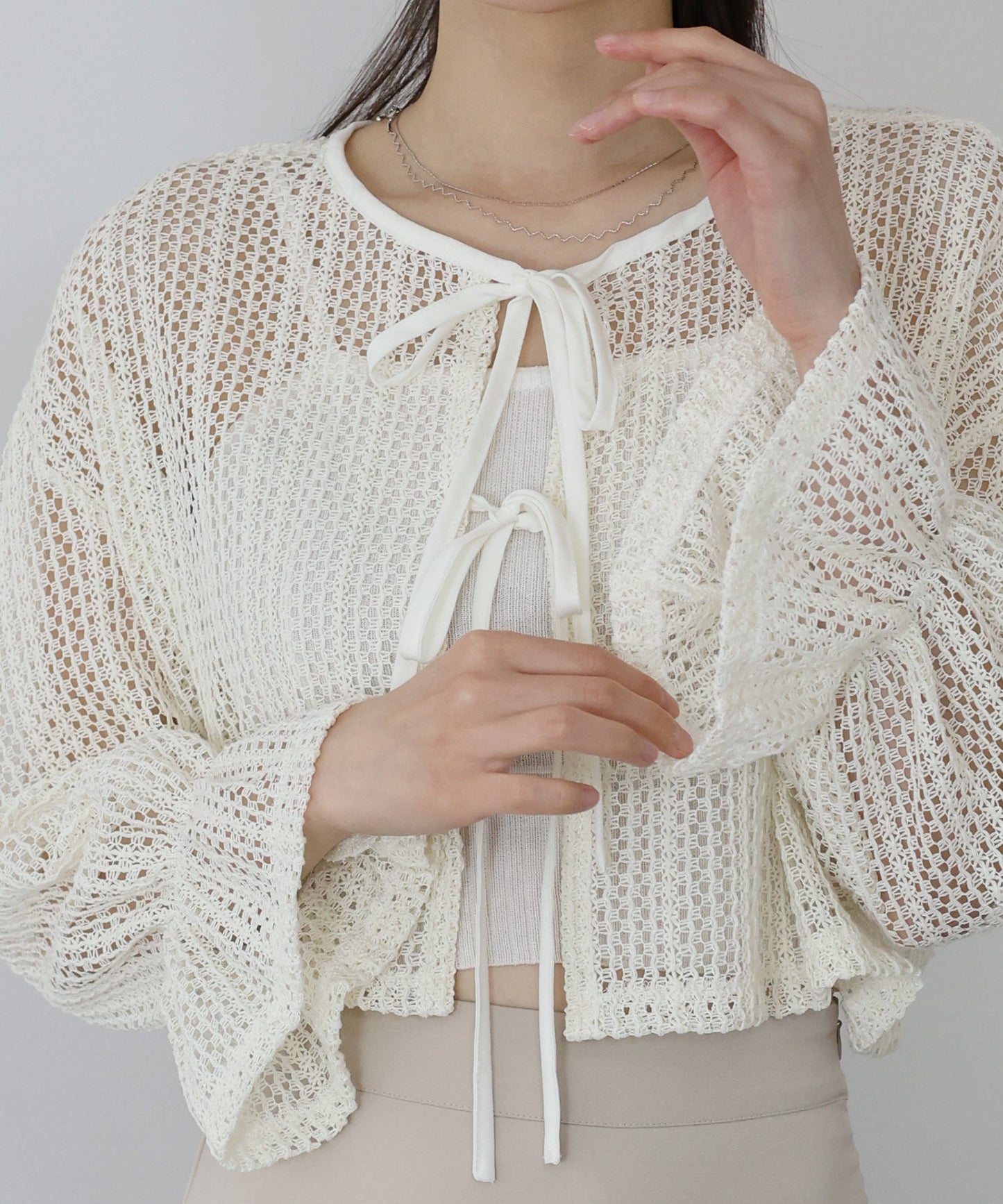 2WAY Ribbon Lace Cardigan