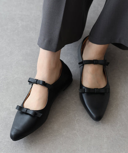 Pointed Toe Ribbon Shoes