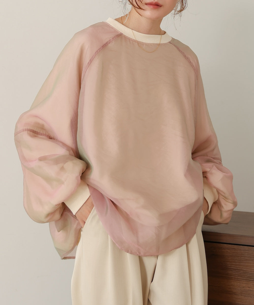 Sheer Layered Fleece Sweatshirt