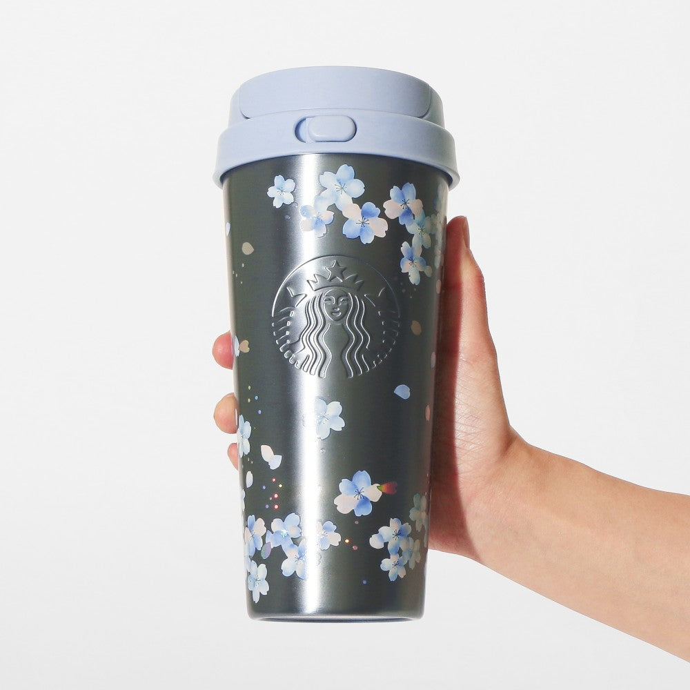 櫻花閃耀隨行保溫瓶 天空藍 473ml