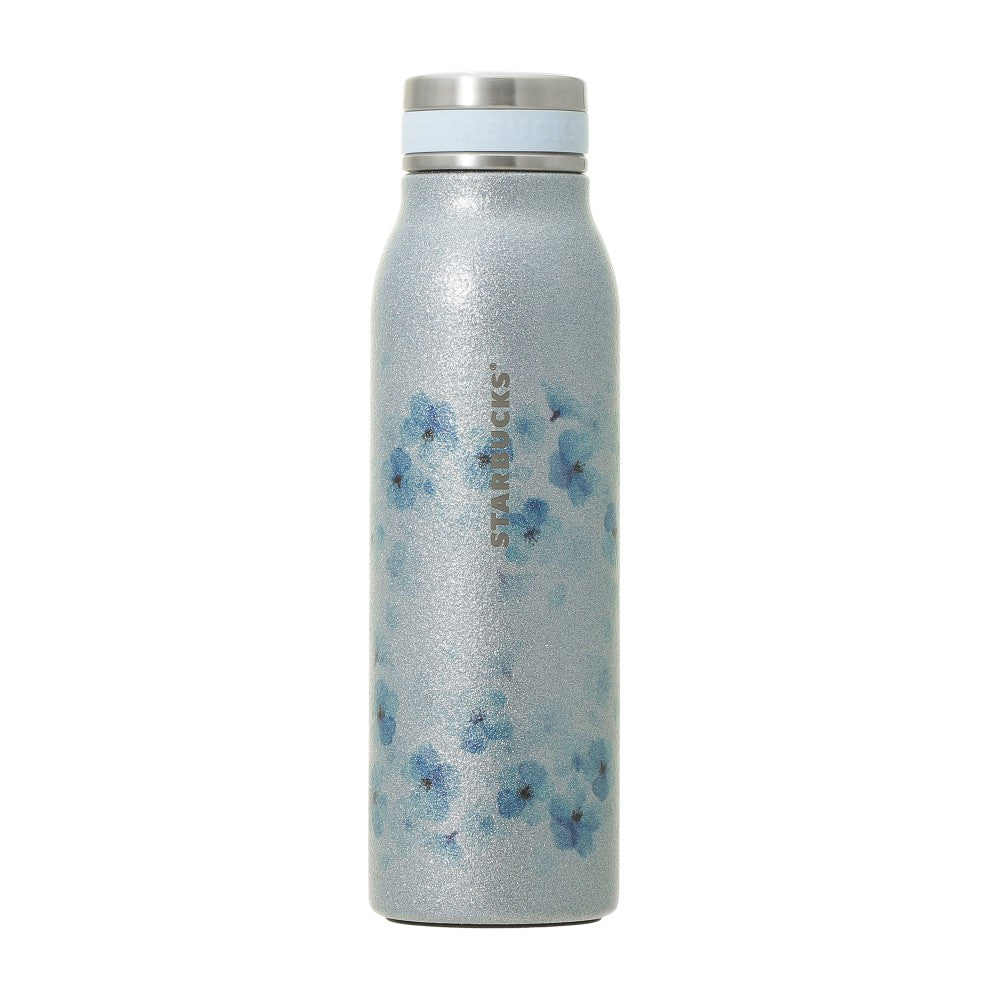 櫻花閃粉保溫瓶 天空藍 444ml