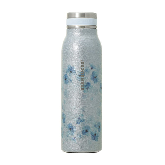櫻花閃粉保溫瓶 天空藍 444ml