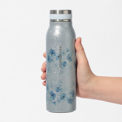 櫻花閃粉保溫瓶 天空藍 444ml