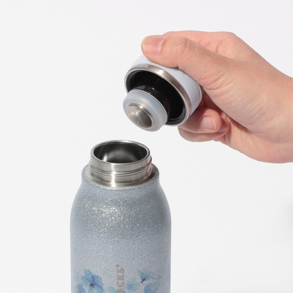 櫻花閃粉保溫瓶 天空藍 444ml
