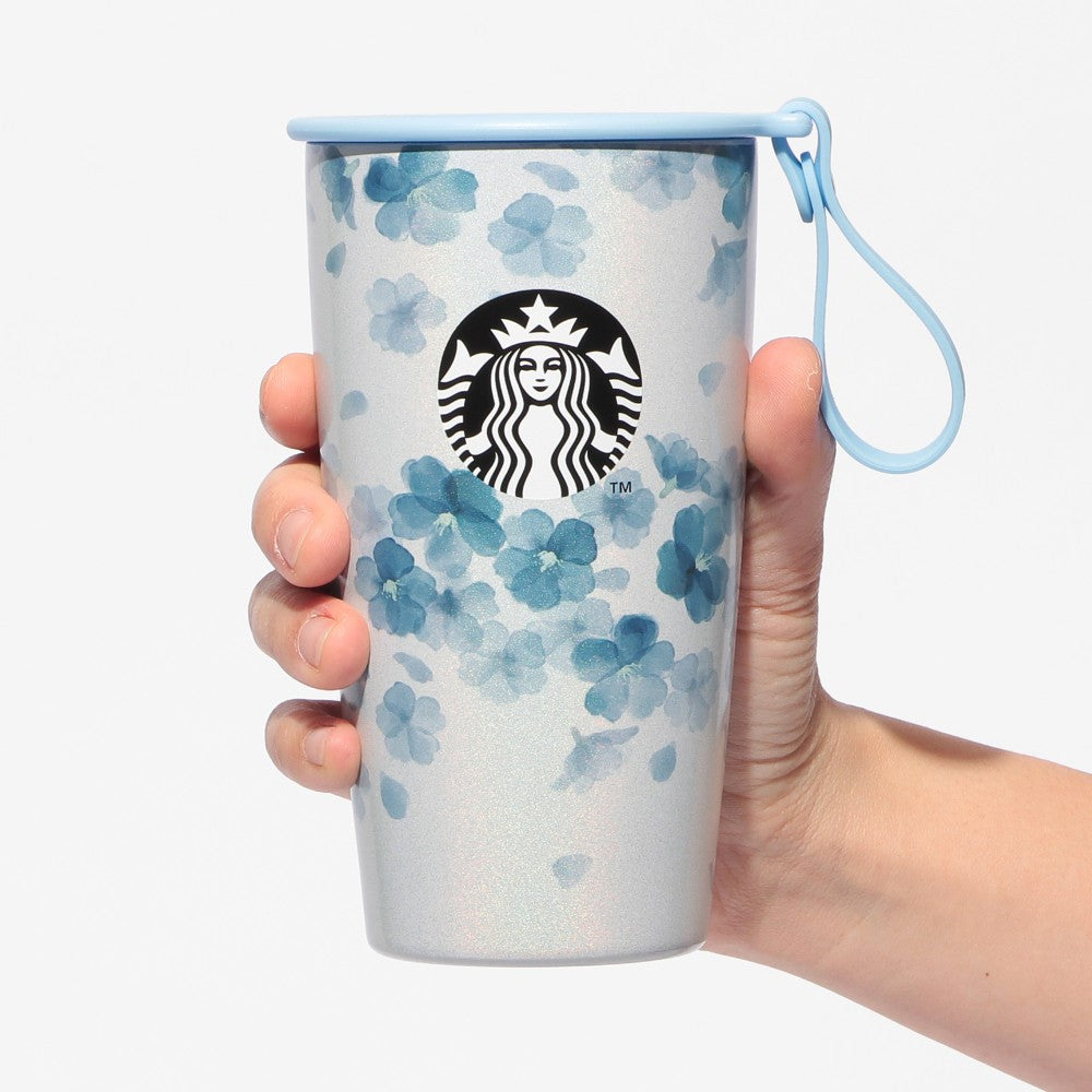 櫻花掛繩隨身瓶 天空藍 355ml