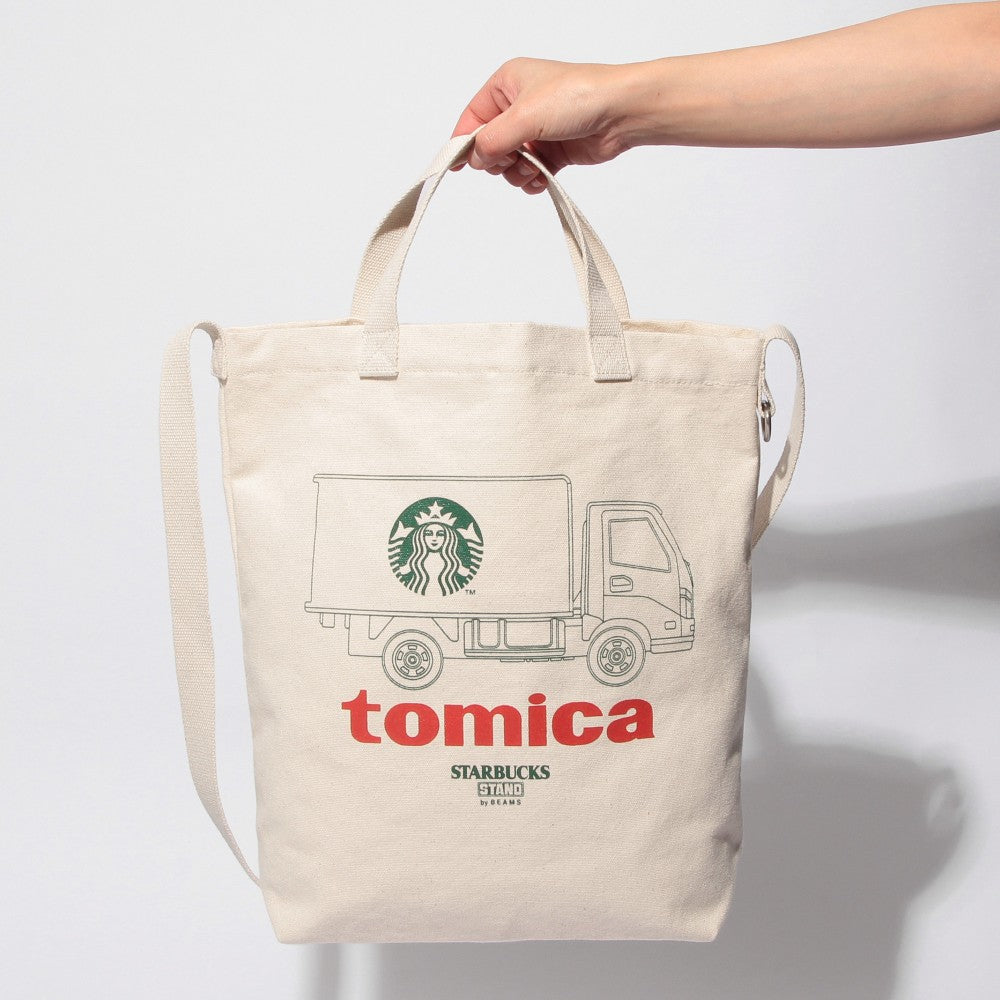 【Starbucks × BEAMS TOMICA Collection】大 Logo 厚帆布托特袋（STARBUCKS STAND by BEAMS 親子 Tote）