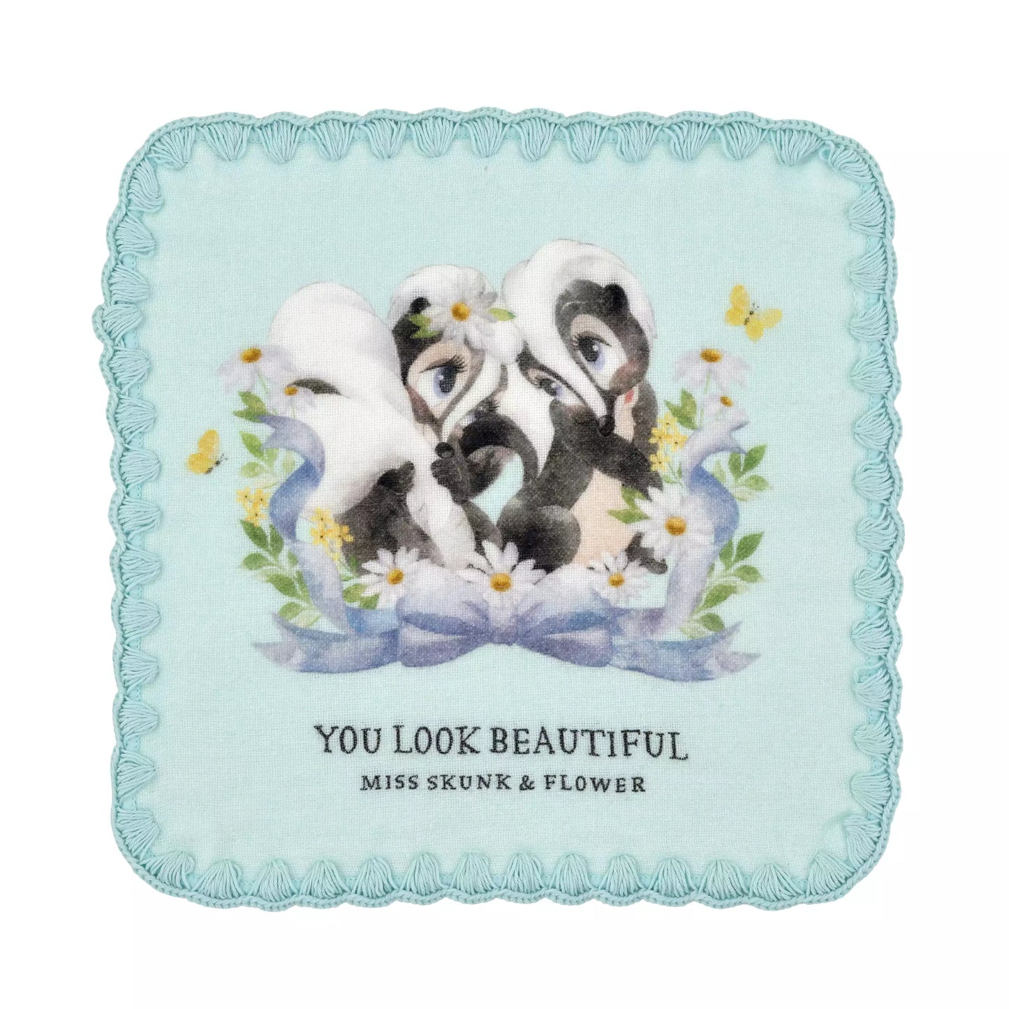 Miss Skunk & Flower 紗布迷你毛巾 Miss Skunk & Flower Gauze Mini Towel – Spring Romance