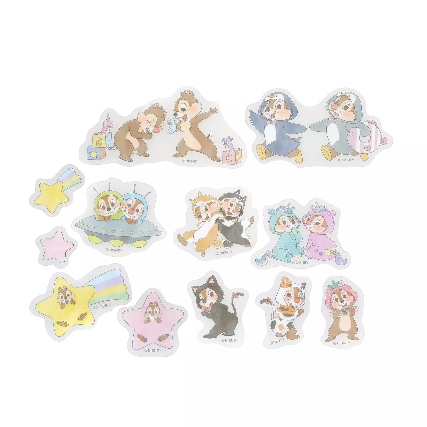 Chip & Dale 透明可重貼造型貼紙 Chip & Dale Clear Repositionable Stickers